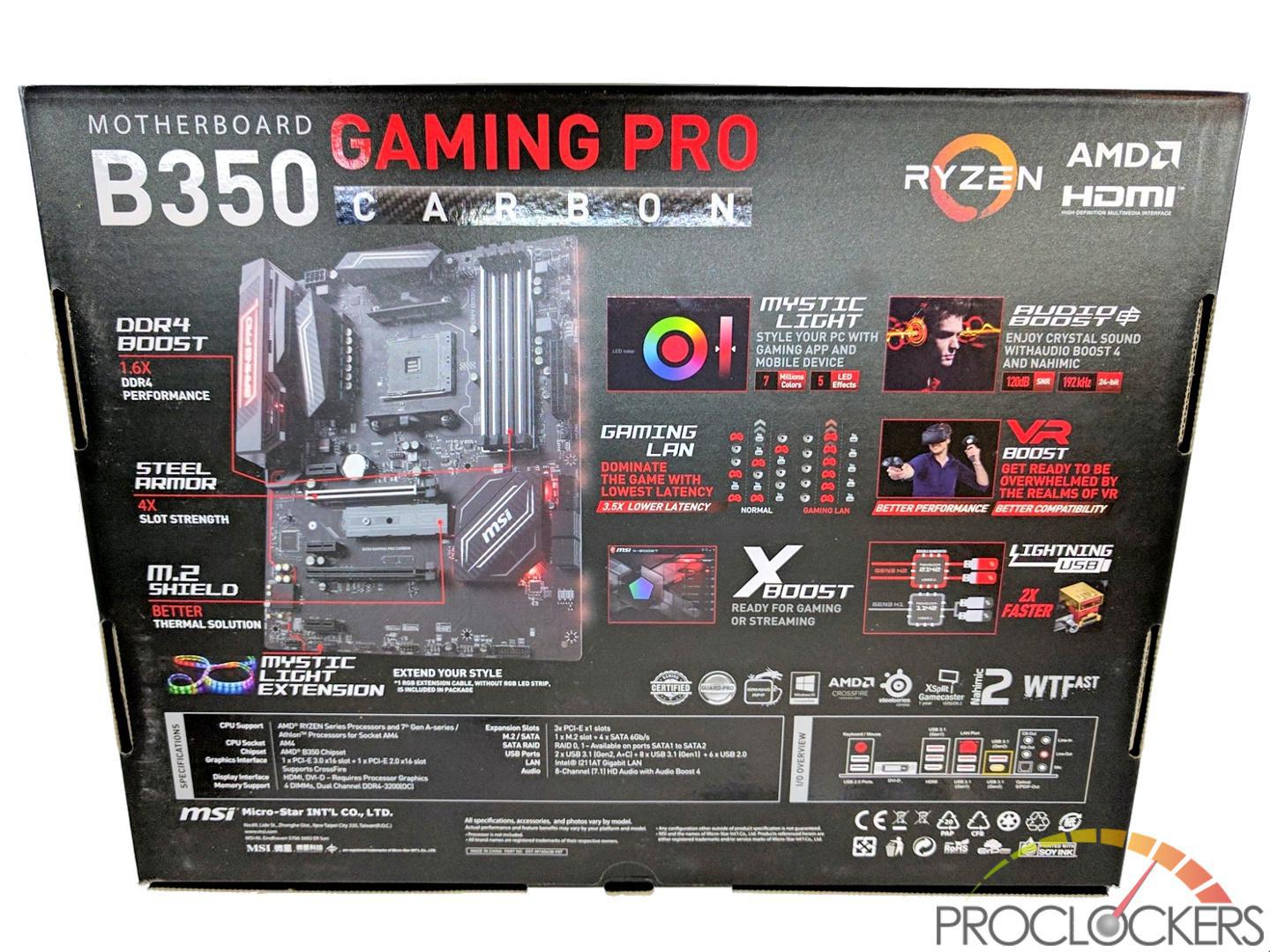 MSI B350 Gaming Pro Carbon Motherboard Review