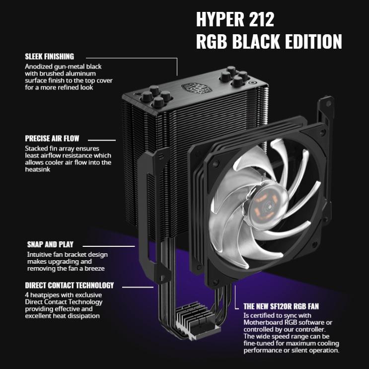 cooler master hyper 212 rgb black edition cpu cooler review