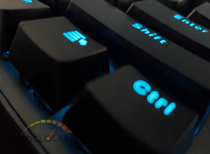 Phantom RGB 104 Keyboard unpacked ctrl key illuminated